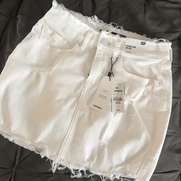 express white denim skirt
